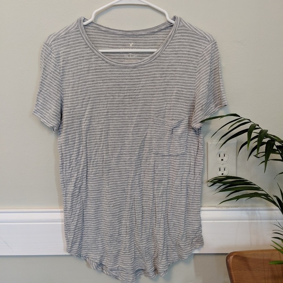 American Eagle Outfitters Tops - American Eagle Striped Pocket Tee